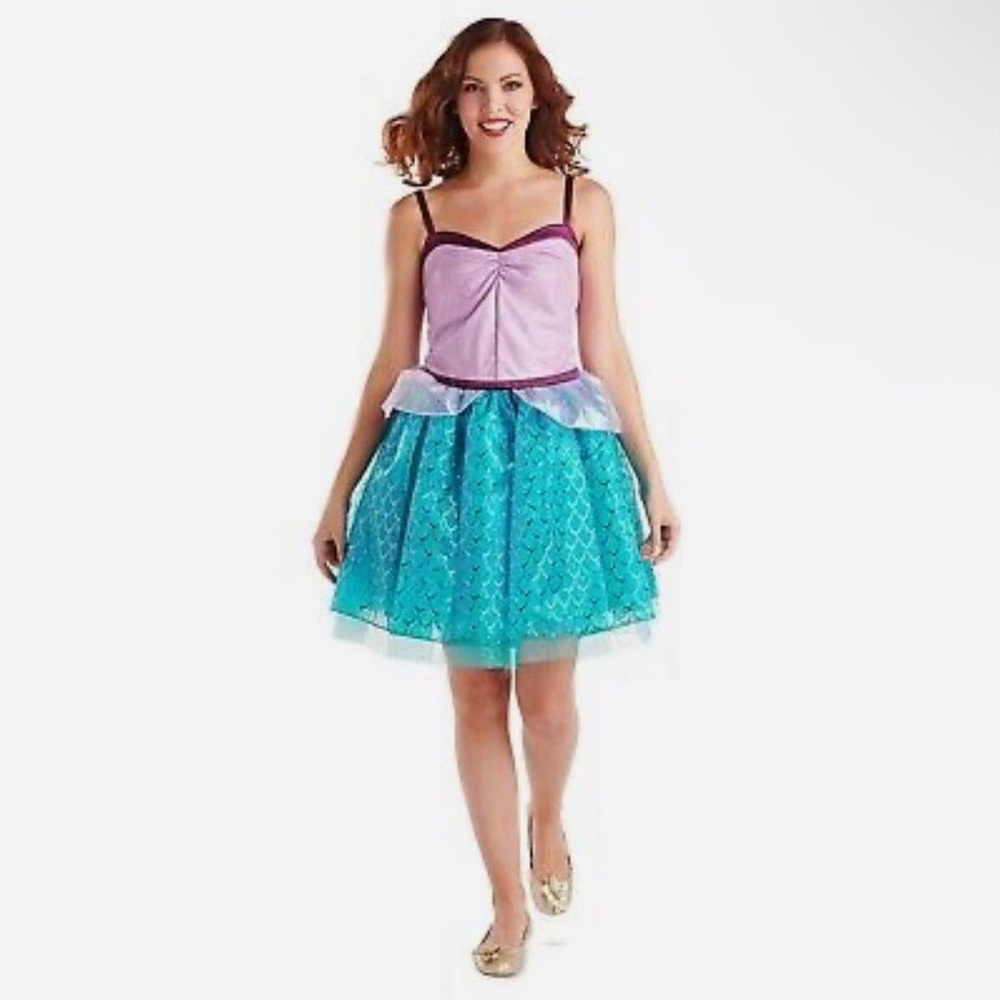 Disney Store Ariel Inspired Dress Costume XXS Purple Teal Tulle Princess Mermaid